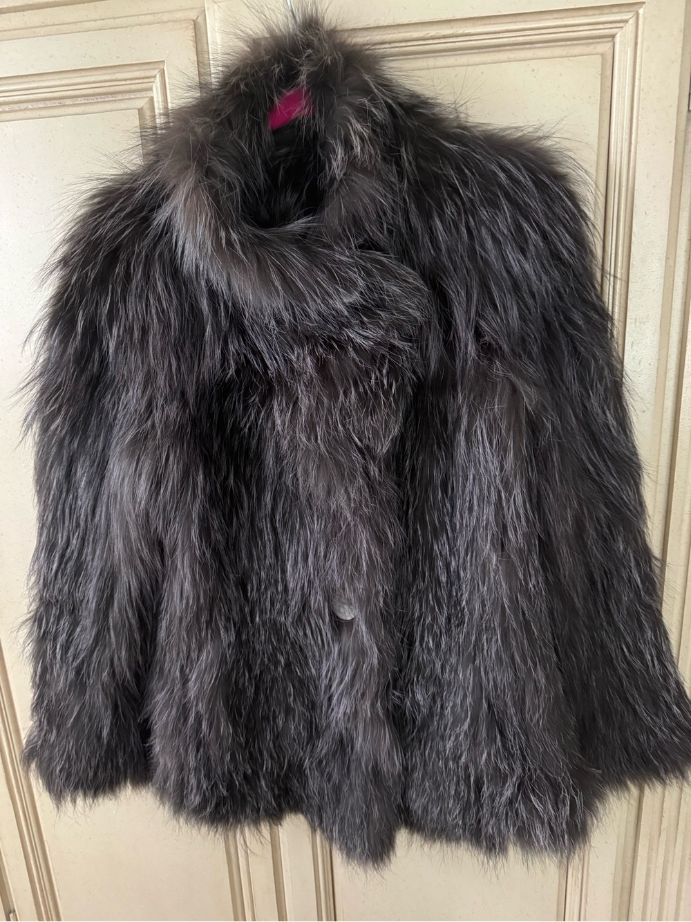 Women's Real Fur Coat - Charcoal Gray